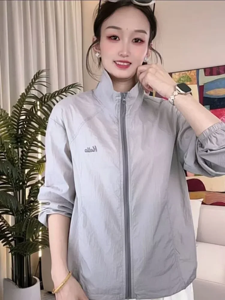CHICMORE Jaket wanita basic lengan panajng model high neck warna pastel