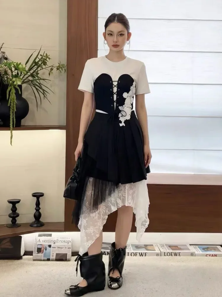 FADFAD Atasan wanita bergaya elegan dan terlihat ramping dengan efek dua lapis