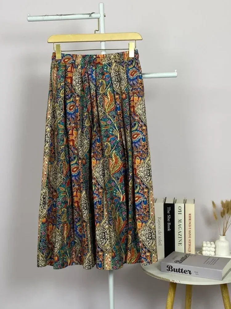 ASAYA Rok motif cetak unik bergaya kekinian wanita elegant
