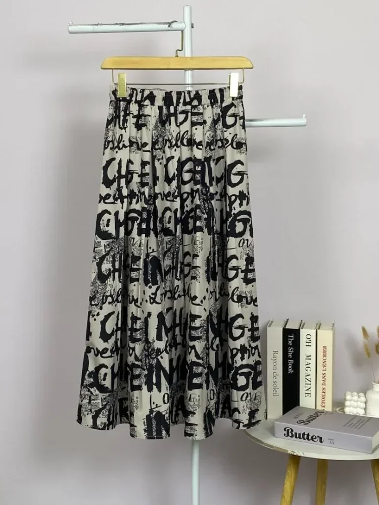ASAYA Rok motif cetak unik bergaya kekinian wanita elegant
