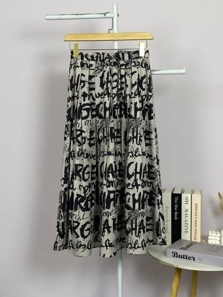 ASAYA Rok motif cetak unik bergaya kekinian wanita elegant