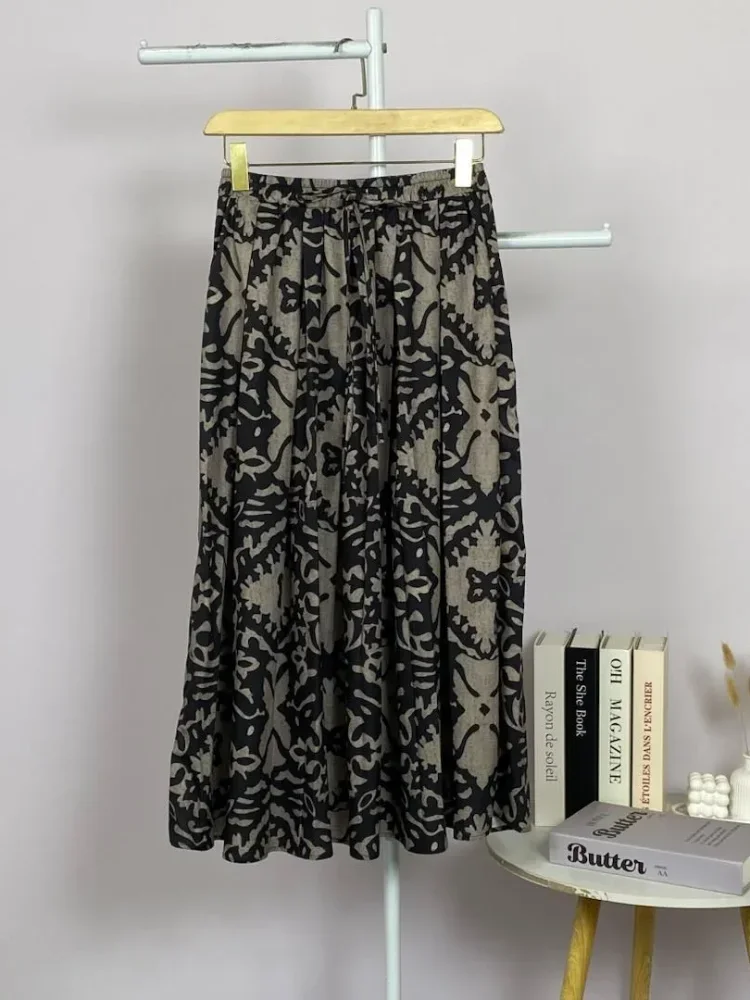 ASAYA Rok motif cetak unik bergaya kekinian wanita elegant
