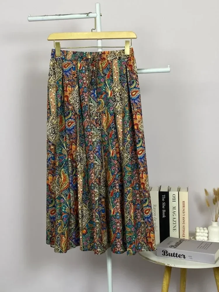 ASAYA Rok motif cetak unik bergaya kekinian wanita elegant
