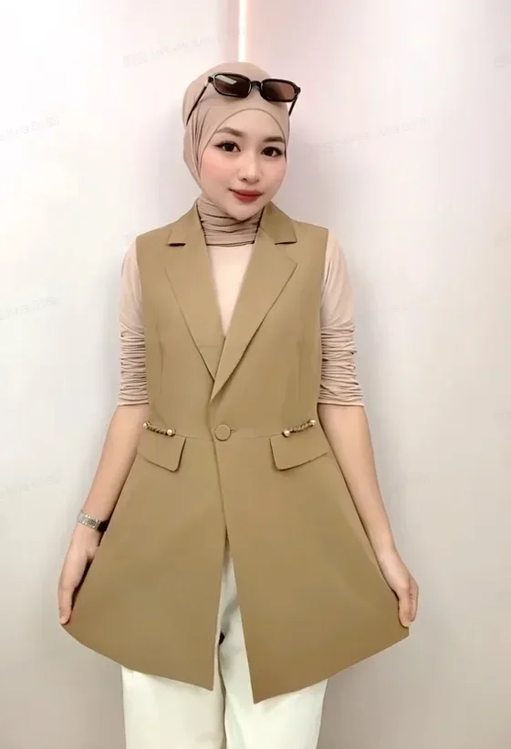 FADFAD Atasan vest warna solid gaya baru dan cocok untuk wanita