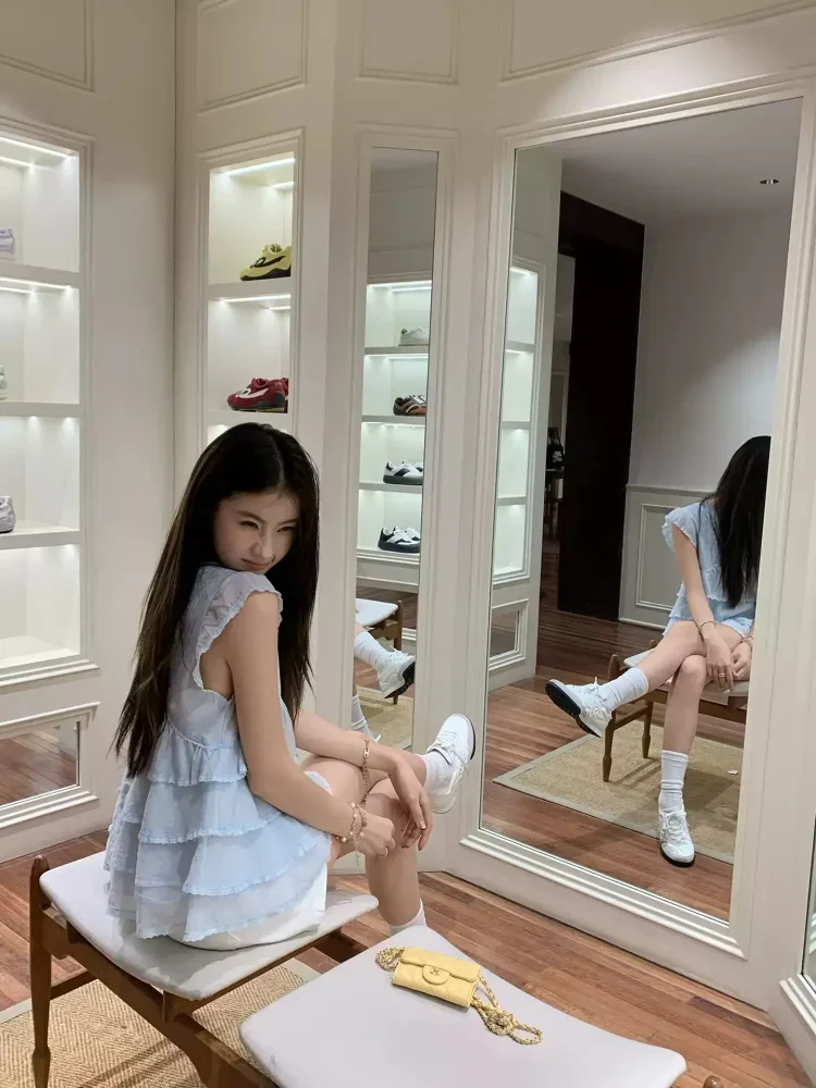 CHICMORE Atasan kemaje gaya korea leher v lengan berkerut blus untuk wanita