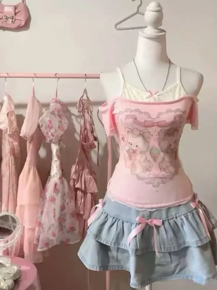 ASAYA Atasan blouse cantik tanpa lengan warna pink