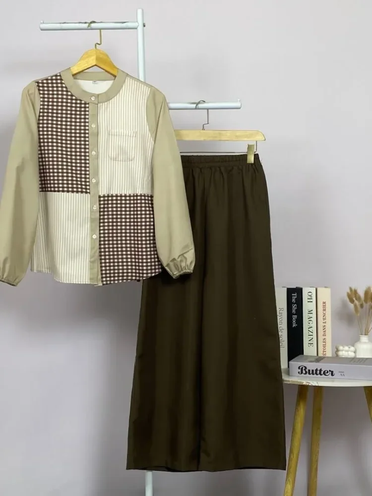 ASAYA Setelan wanita baru yang stylish dengan kombinasi warna yang serasi