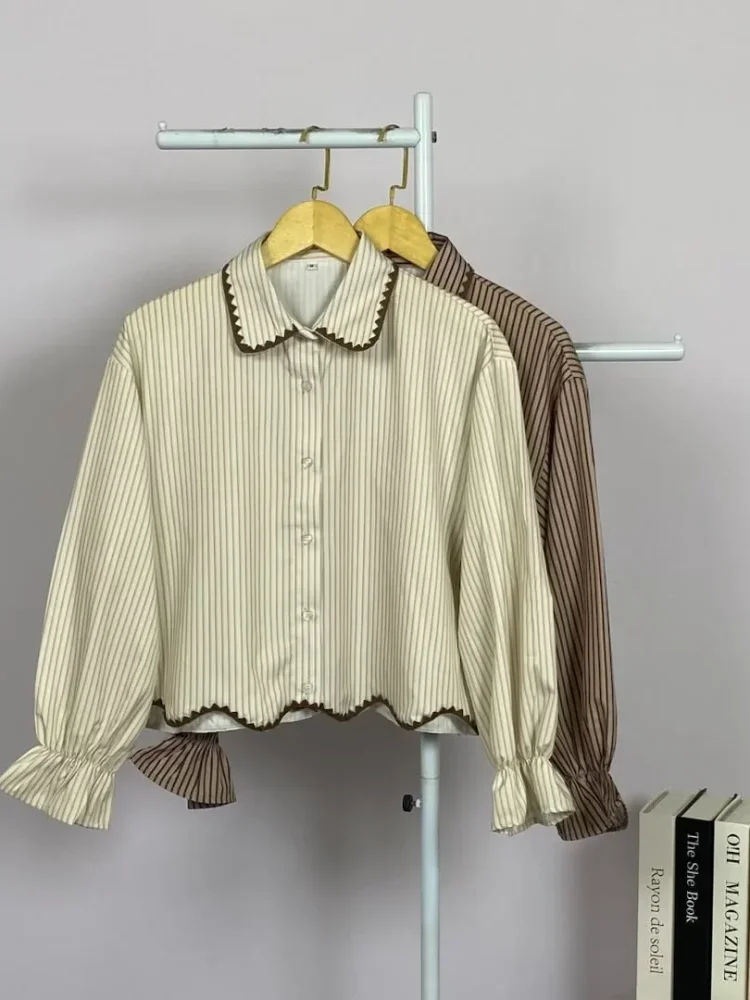 ASAYA Kemeja lengan panjang gaya korea terbaru dengan desain kelim asimetris.