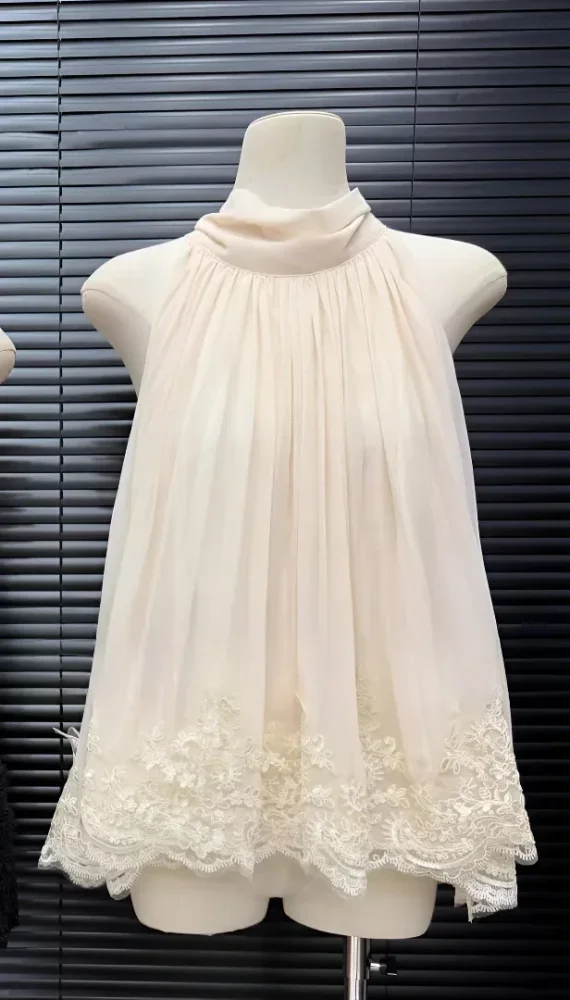 CHICMORE Atasan blouse wanita bergaya flowy gaya elegan manis