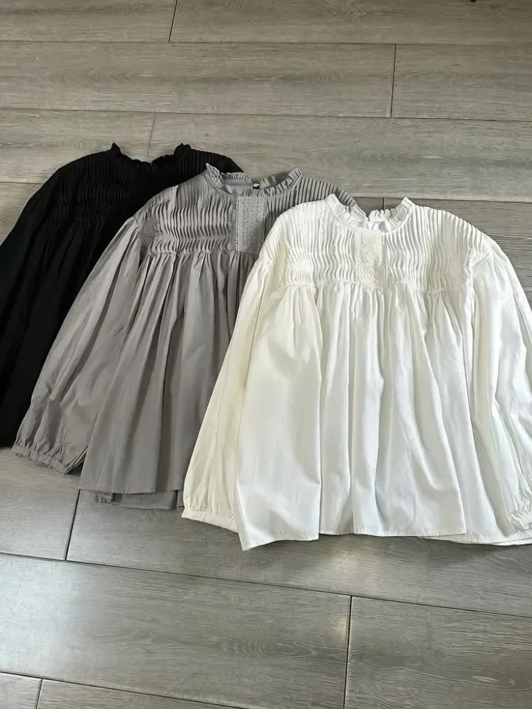 [READY STOCK]CHICMORE Atasan blouse wanita model kerut dan lipit bergaya feminim