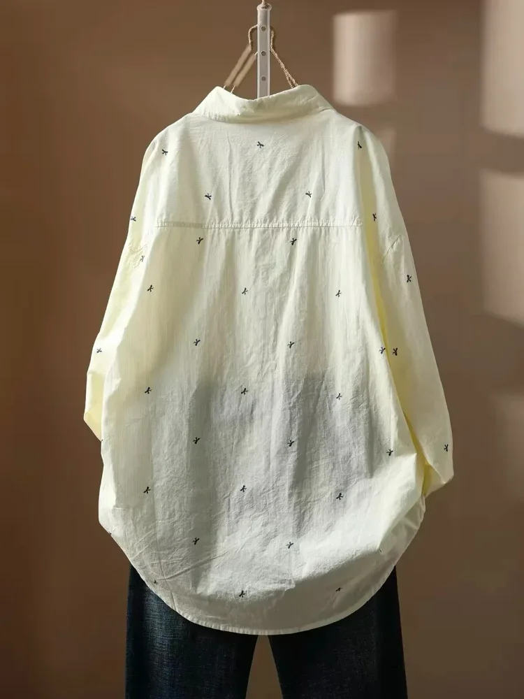 CHICMORE Atasan kemeja dengan lengan panjang motif pita dan kerah untuk wanita