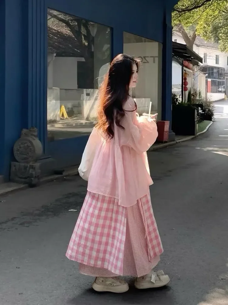 CHICMORE Setelan dua potong pakaian wanita mode baru bergaya feminine