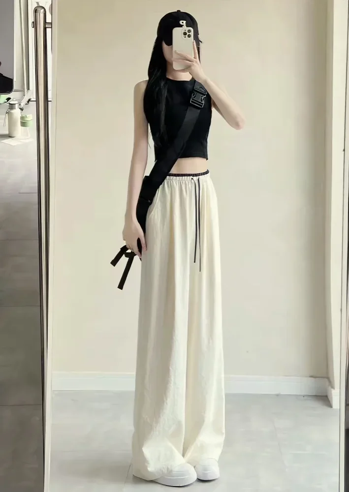 [READY STOCK]ASAYA Celana panjang model longgar terbaru dengan ikat pinggang modis