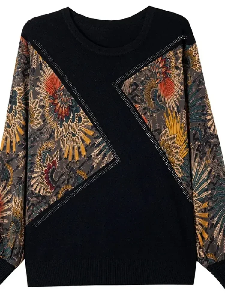 FADFAD Atasan blus dengan motif cetak gaya elegan kekinian untuk wanita terlaris