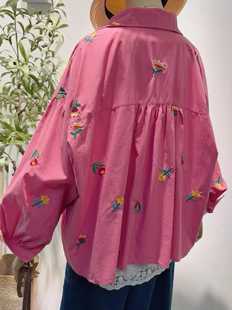 CHICMORE Atasan kemeja kerah polo lengan panjang warna baru gaya feminine