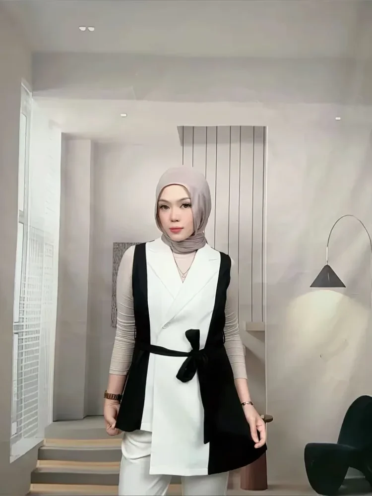 FADFAD Atasan vest wanita modist kekinian tanpa lengan bergaya