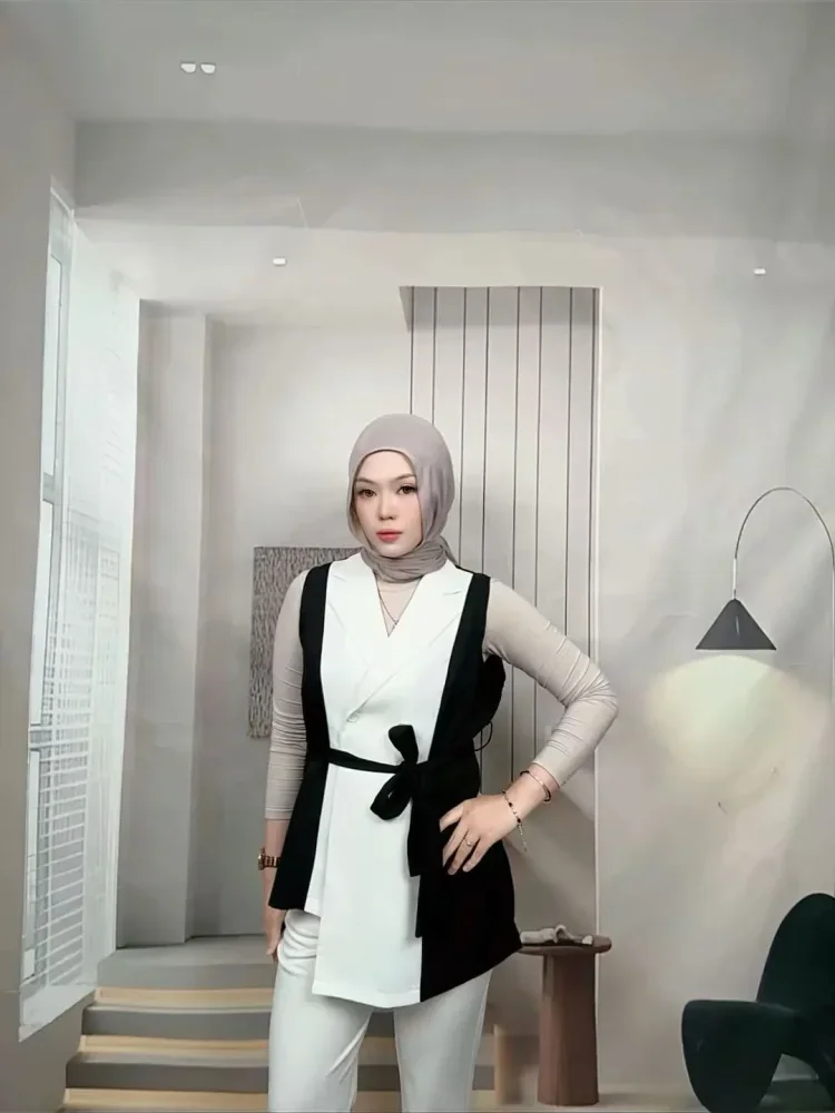 FADFAD Atasan vest wanita modist kekinian tanpa lengan bergaya