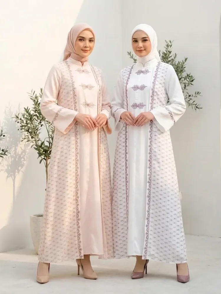 ASAYA Gaun wanita lengan panjang berlipat, cocok untuk acara resmi & santai sehari-hari