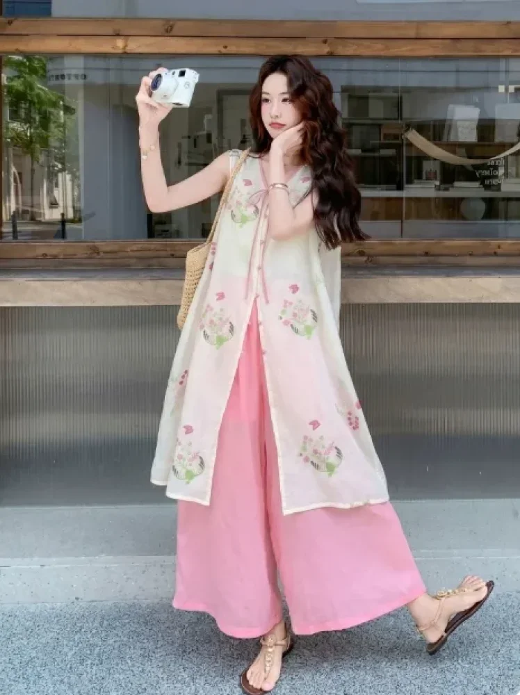 CHICMORE Setelan dua potong nyaman dengan gaya kasual untuk wanita terlaris dengan model terbaru terlaris
