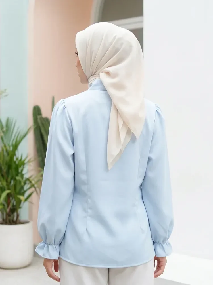 ASAYA Atasan wanita model lonceng, buatan tangan, gaya minimalis