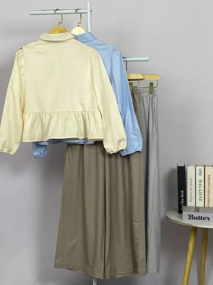 ASAYA Atasan blouse motif polkadot dengan gaya kasual untuk wanita