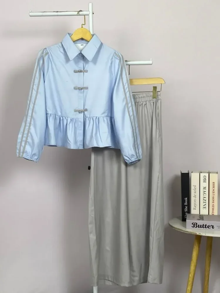 ASAYA Atasan blouse motif polkadot dengan gaya kasual untuk wanita