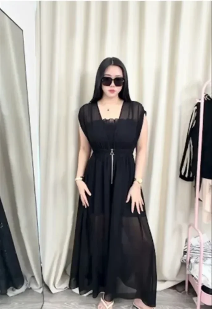 FADFAD Jumpsuit kasual modis mewah kaki lebar untuk wanita