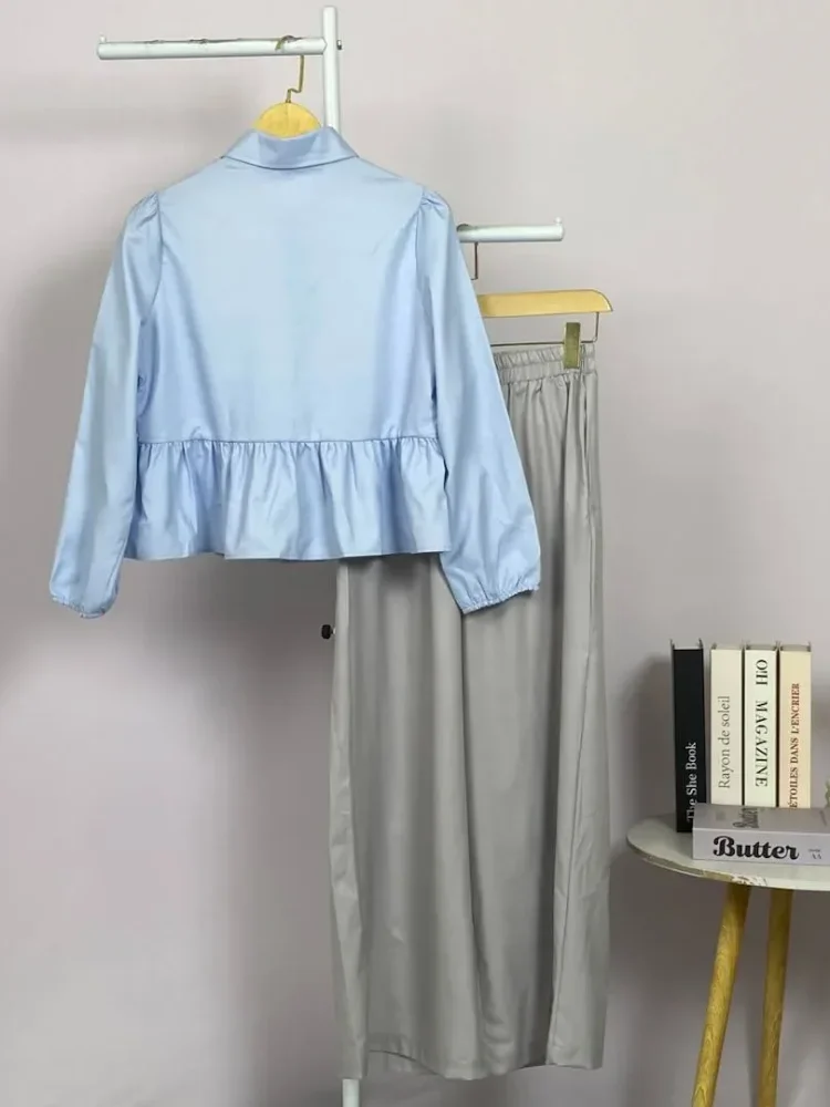 ASAYA Atasan blouse motif polkadot dengan gaya kasual untuk wanita