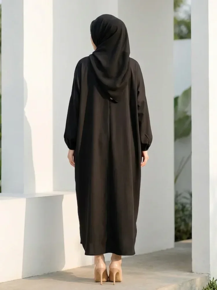 ASAYA Jubah panjang nyaman dengan jahitan sederhana