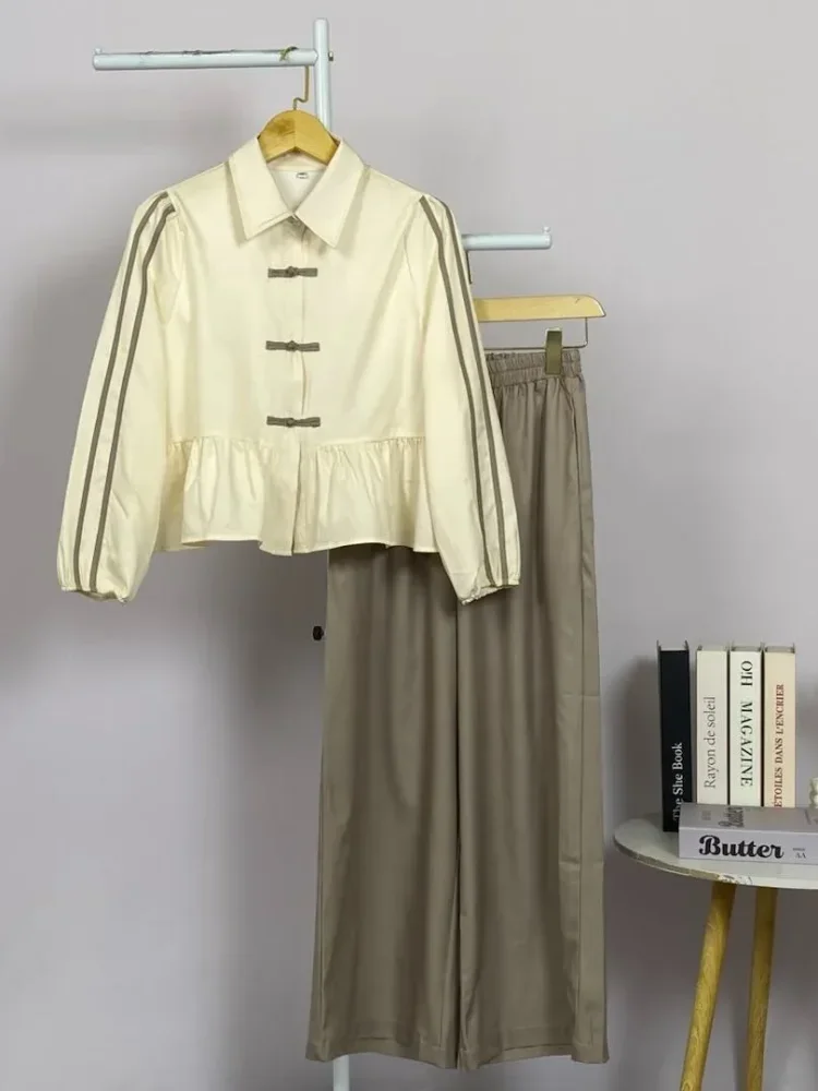 ASAYA Atasan blouse motif polkadot dengan gaya kasual untuk wanita