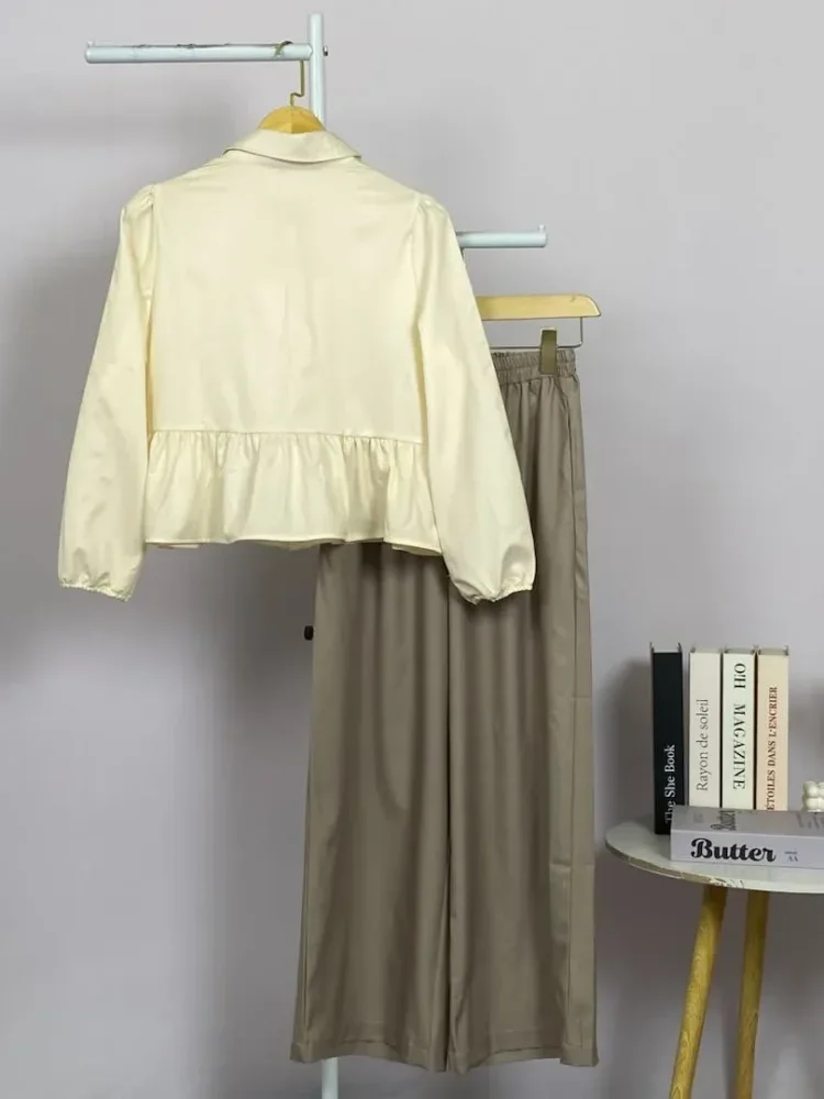 ASAYA Atasan blouse motif polkadot dengan gaya kasual untuk wanita