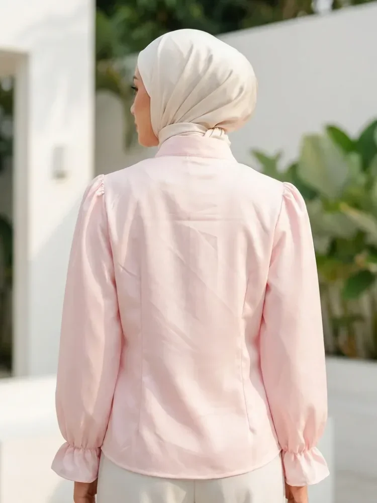 ASAYA Atasan wanita model lonceng, buatan tangan, gaya minimalis