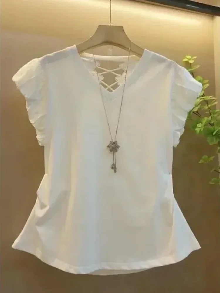 FADFAD Atasan blouse lengan pendek dengan variasi kekinian stylish warna solid