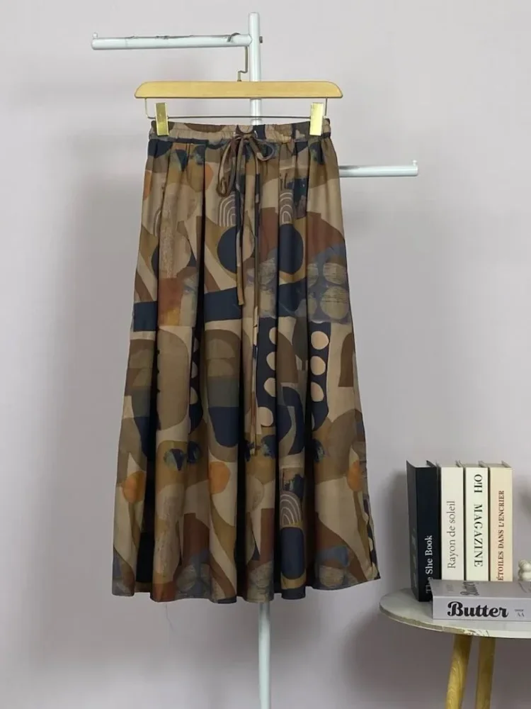 ASAYA Rok motif cetak unik bergaya kekinian wanita elegant