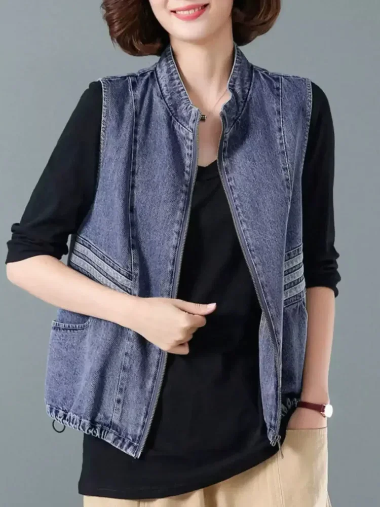 FADFAD Atasan outer vest tanpa lengan wanita retro style