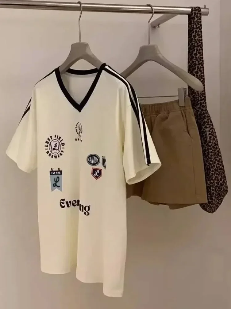 ASAYA Kaos oblong bermotif gaya korea ukuran besar untuk wanita
