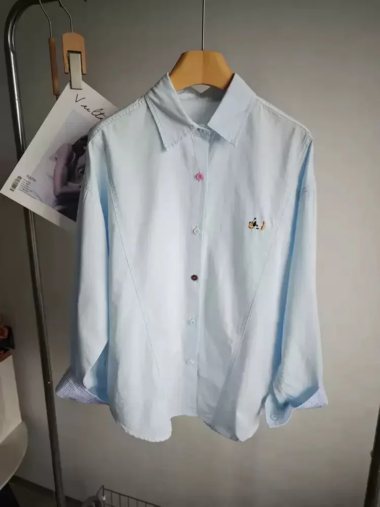 CHICMORE Atasan kemeja lengan panjang gaya casual korean style
