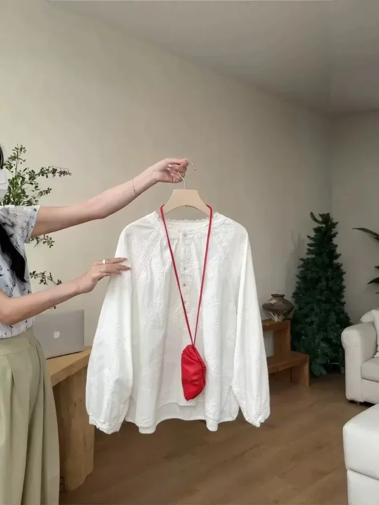 CHICMORE Atasan lengan panjang kerah leher bulat fashion stylish