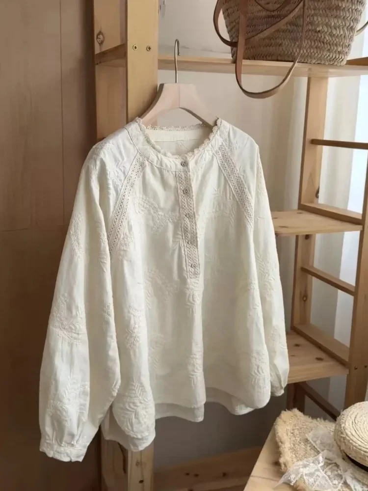 CHICMORE Atasan lengan panjang kerah leher bulat fashion stylish