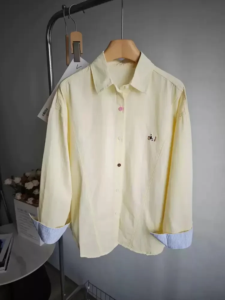 CHICMORE Atasan kemeja lengan panjang gaya casual korean style