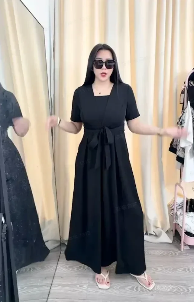 FADFAD Setelan dua potong atasan + celana panjang dengan gaya elegan unutk wanita