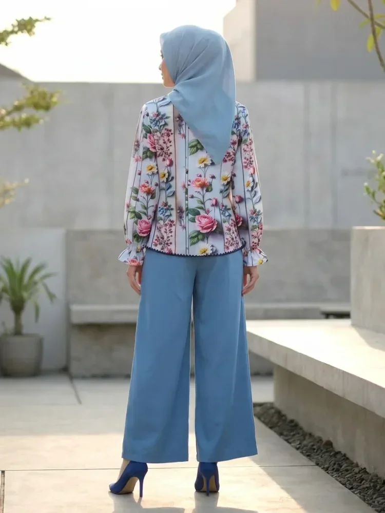 ASAYA Setelan wanita dengan lengan bell dan resleting buatan tangan bergaya minimalis warna solid