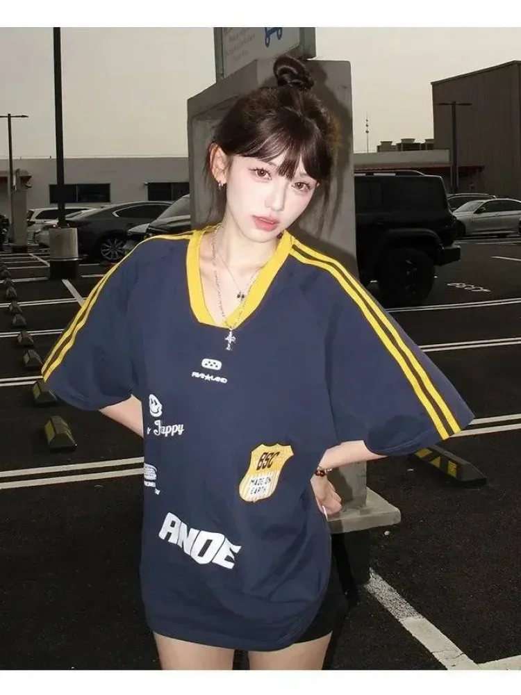 [READY STOCK]ASAYA Kaos wanita desain sporty lengan pendek oversized