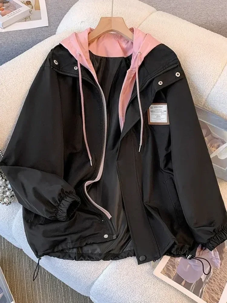 CHICMORE Jaket wanita hooded desain trendy manis terbaru
