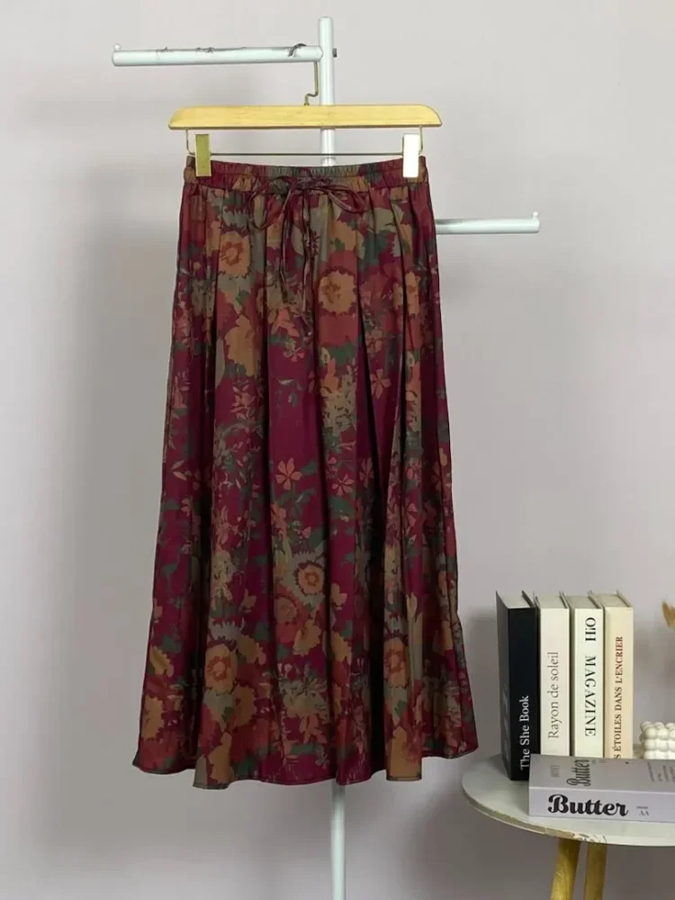 ASAYA Rok motif cetak unik bergaya kekinian wanita elegant