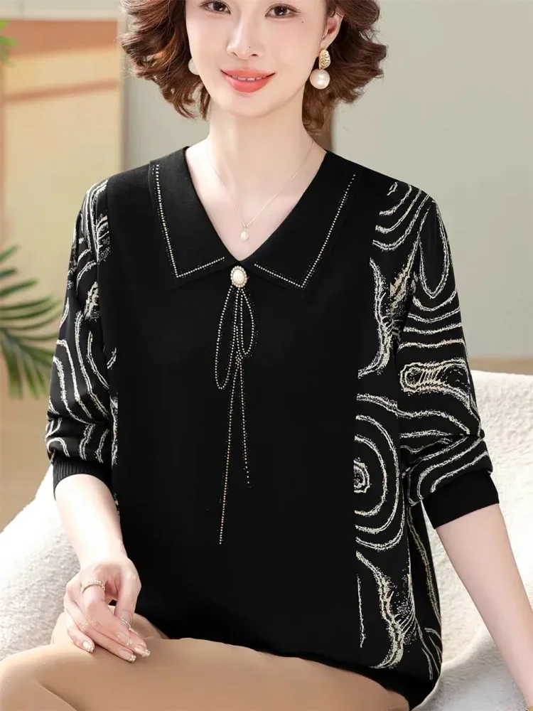 FADFAD Atasan lengan tiga perempat dengan motif cetak di bagian lengan