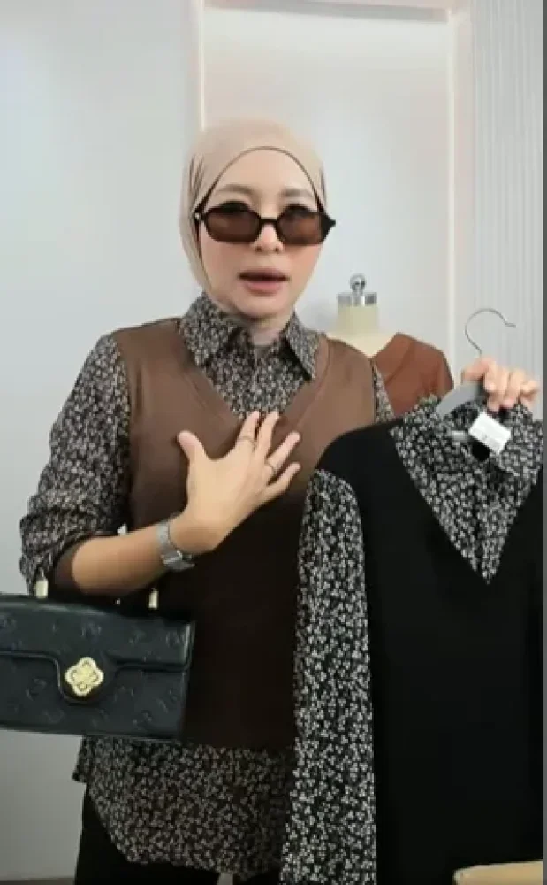 FADFAD Atasan model dua lapis modis kemeja dan vest untuk wanita