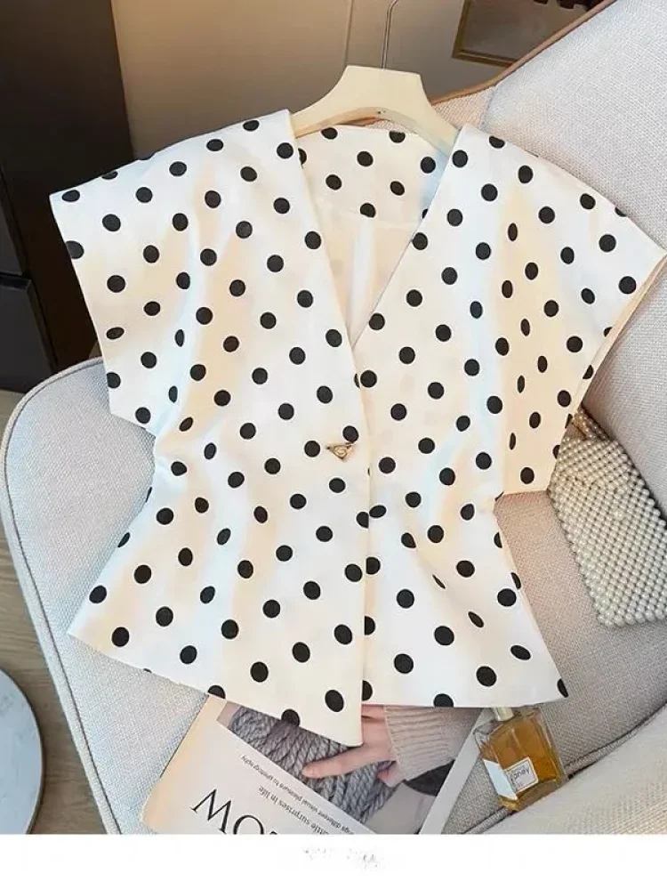 FADFAD Vest motif polkadot gaya kekinian korea untuk wanita