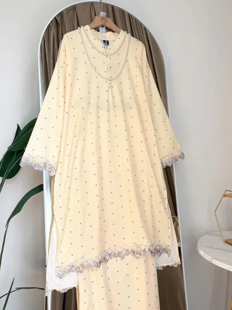 ASAYA Setelan wanita 2in1 blouse lengan panjang motif print kombinasi bunga + rok panjang highwaist elegan model kekinian