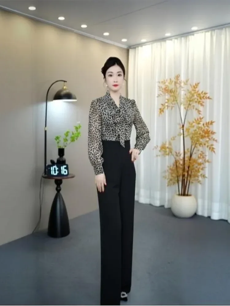 FADFAD Jumpsuit lengan panjang dengan motif cetak bergaya modis kekinian